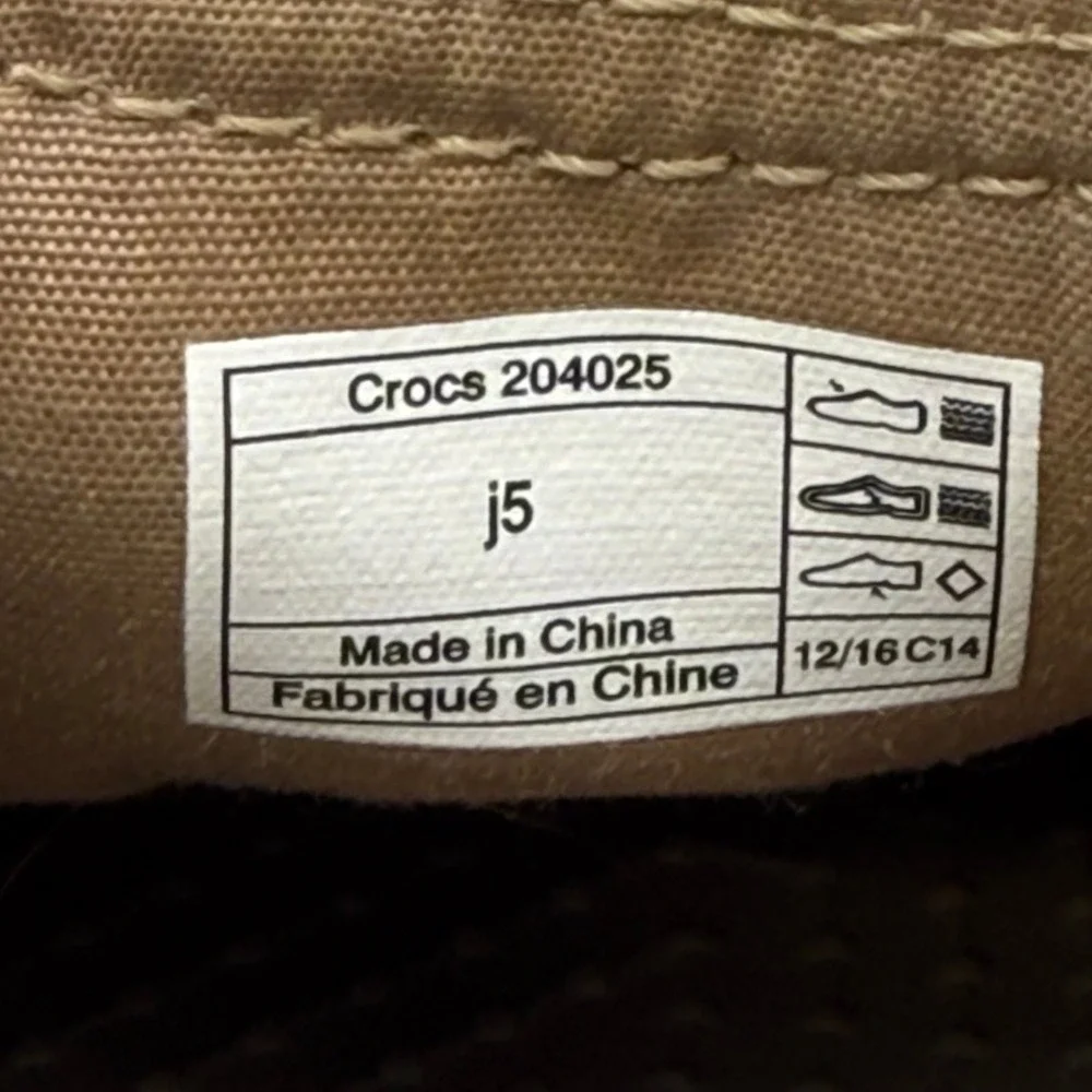 Unisex Youth Big Kids Crocs Santa Cruz II Brown Khaki Slip-On Loafers Size‎ J 5